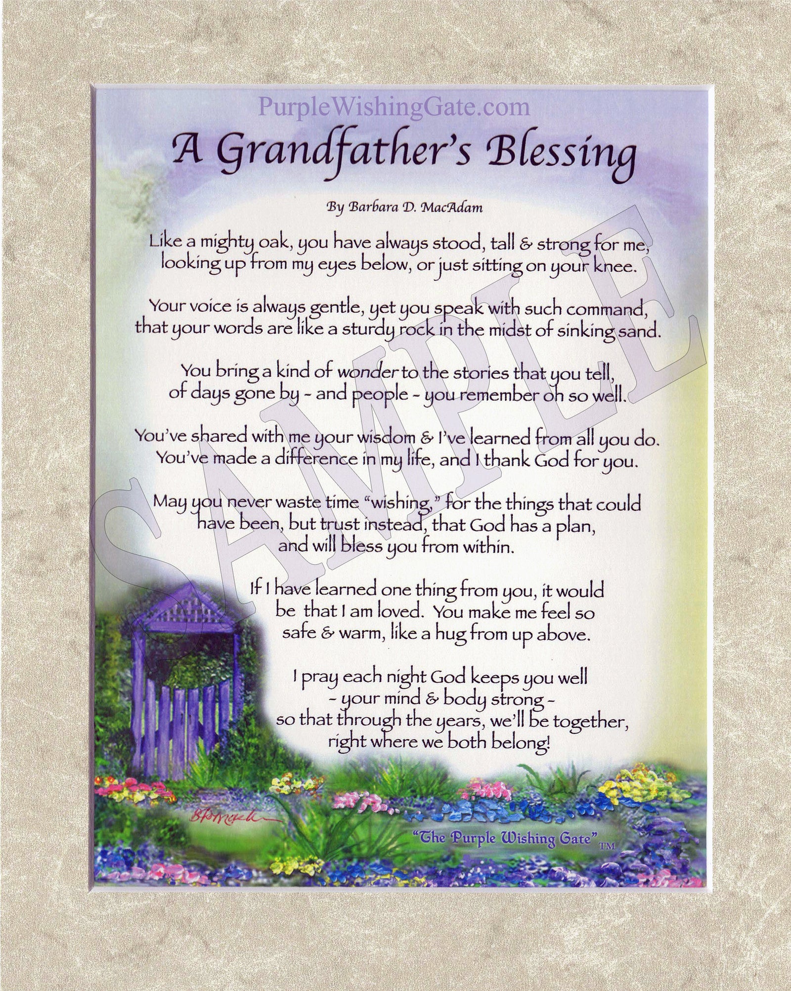 A Grandfather's Blessing (8x10) - 8x10 Custom Matted Clearance - PurpleWishingGate.com