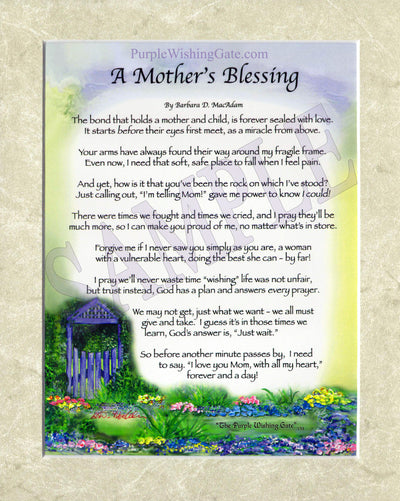 A Mother's Blessing (8x10) - 8x10 Custom Matted Clearance - PurpleWishingGate.com