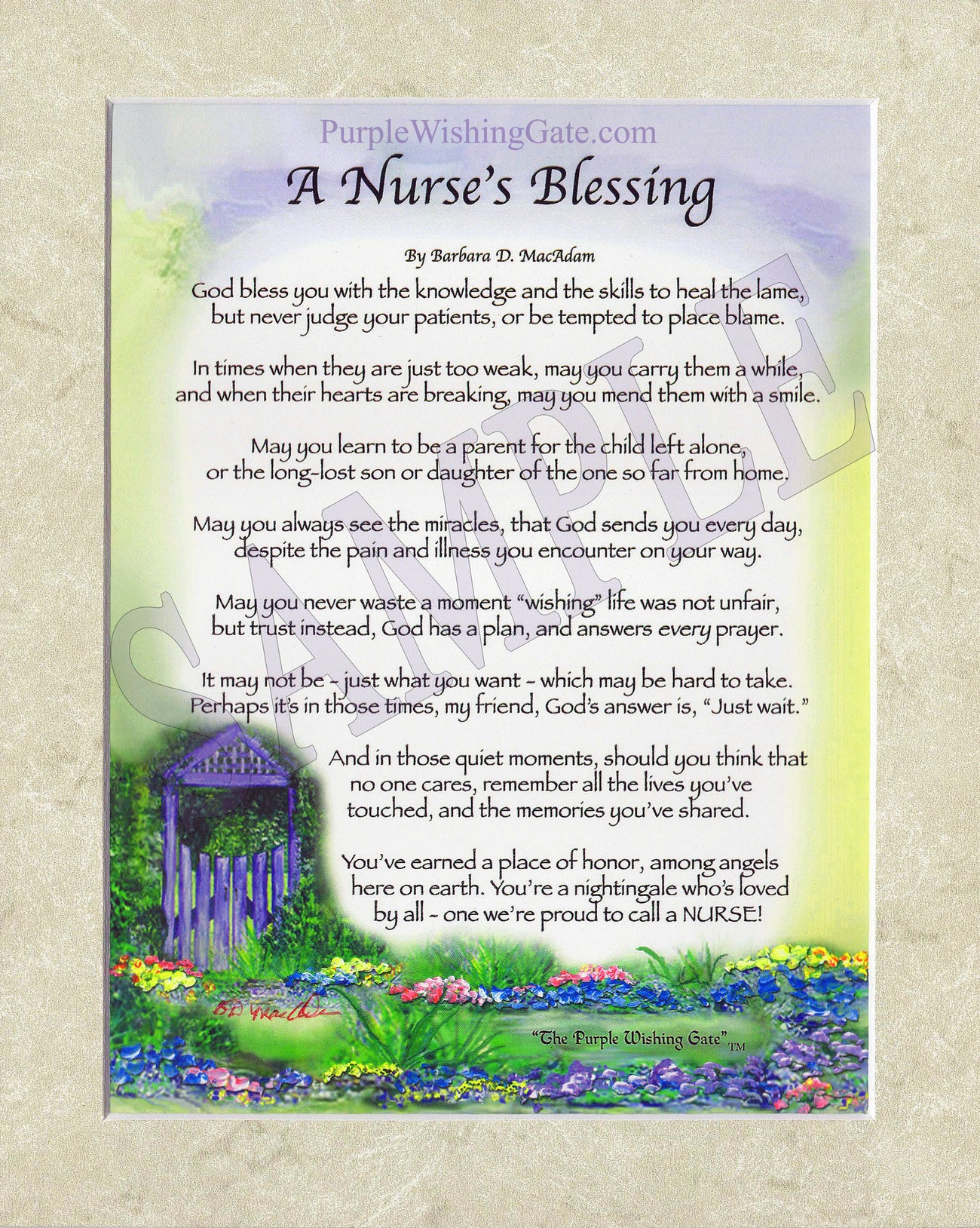 
              
        		A Nurse&#39;s Blessing (8x10) - 8x10 Custom Matted Clearance - PurpleWishingGate.com
        		
        	