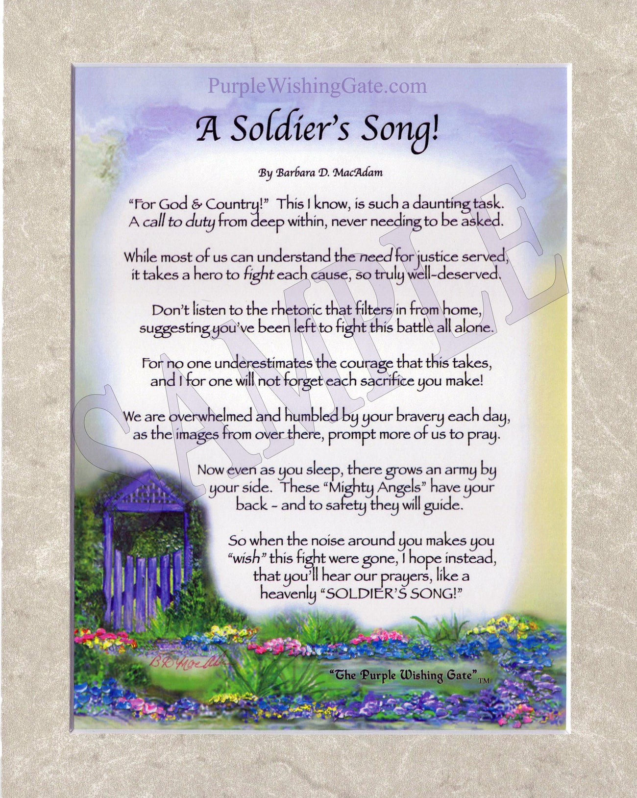 
              
        		A Soldier&#39;s Song (8x10) - 8x10 Custom Matted Clearance - PurpleWishingGate.com
        		
        	