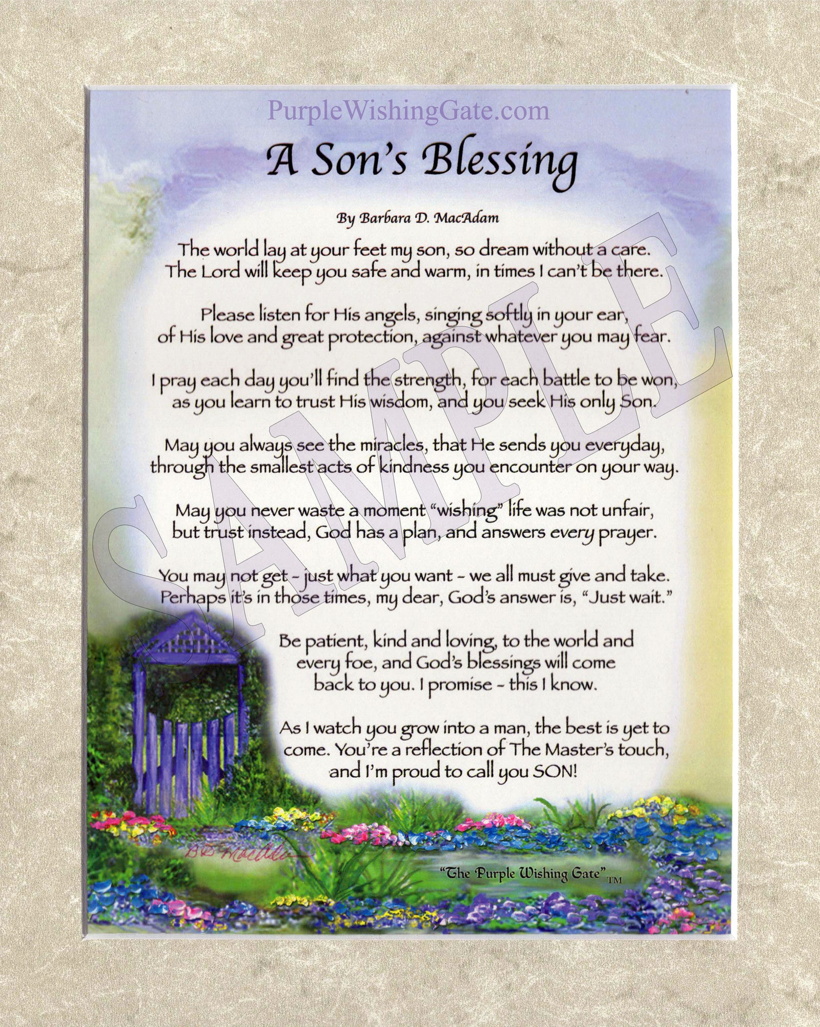 A Son's Blessing (8x10) - 8x10 Custom Matted Clearance - PurpleWishingGate.com