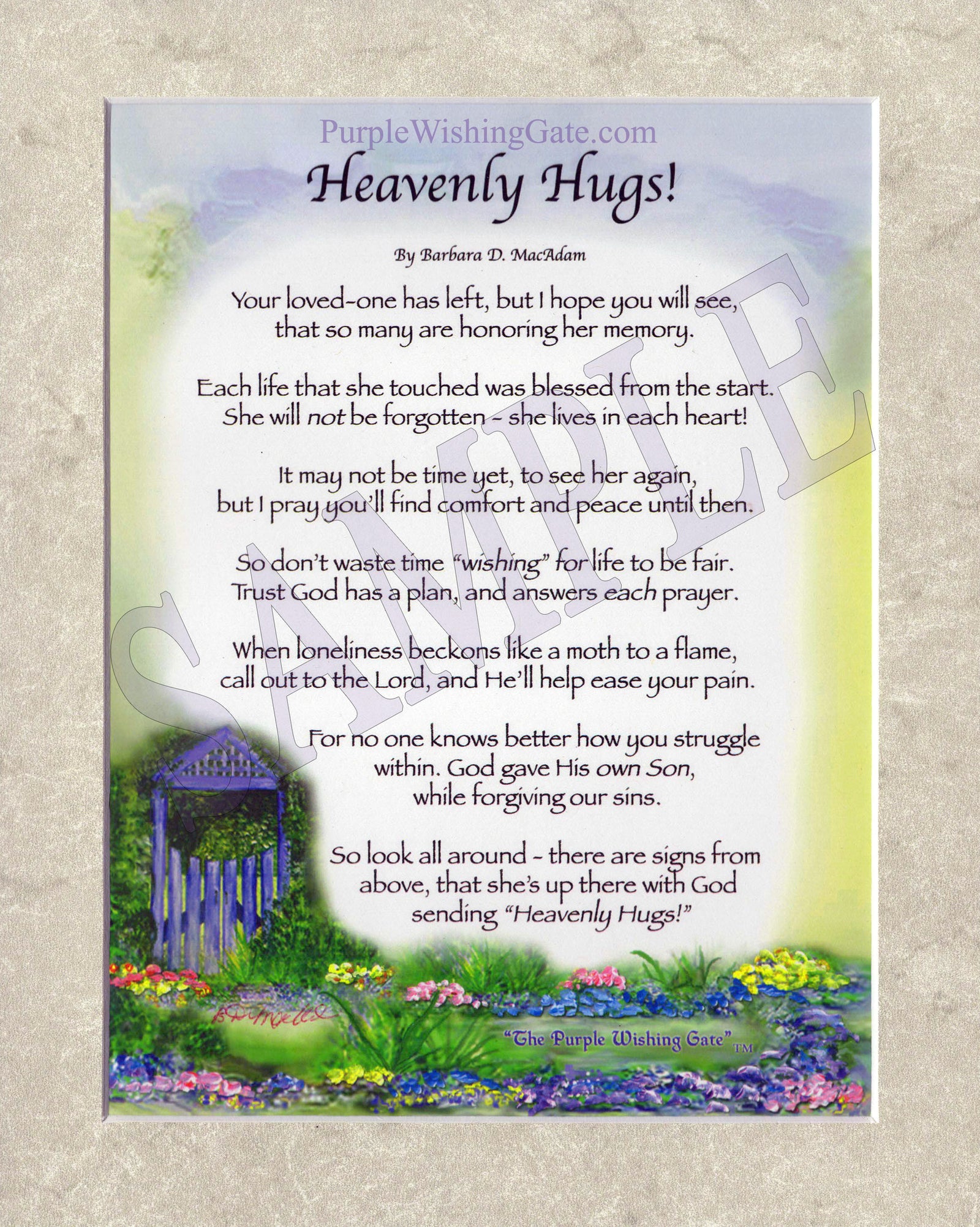 Heavenly Hugs (for Her)! (8x10) - 8x10 Custom Matted Clearance - PurpleWishingGate.com