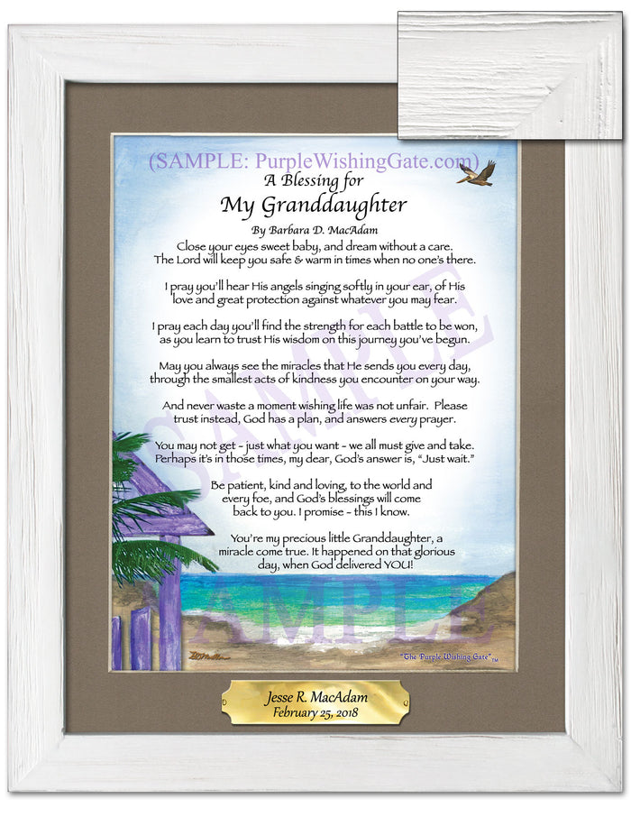 Baby Granddaughter Blessing: Personalized Gift | PurpleWishingGate.com
