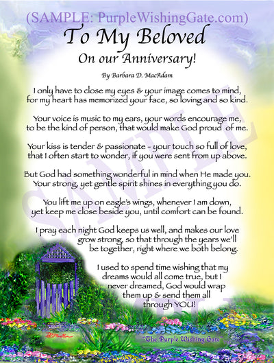 To My Beloved On our Anniversary! - Anniversary Gift - PurpleWishingGate.com