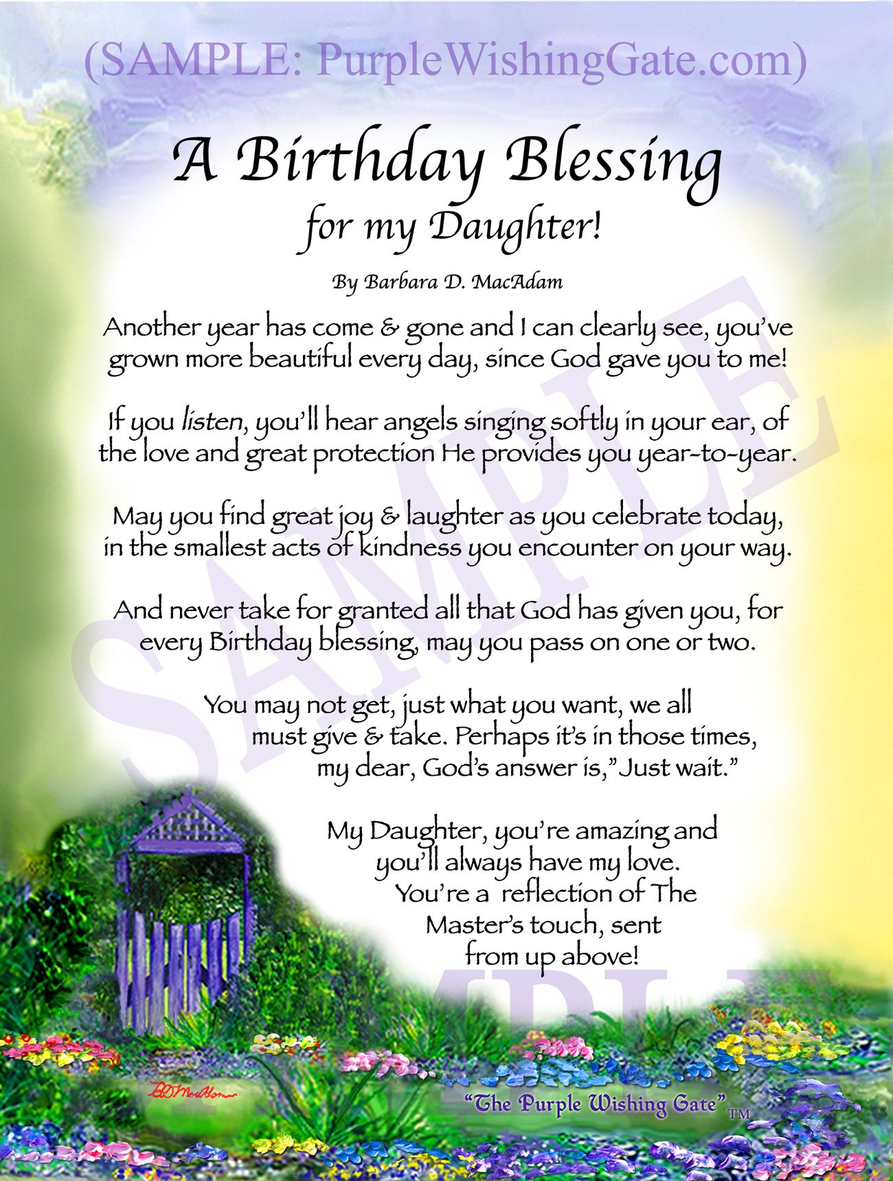 
              
        		A Birthday Blessing for my Daughter! - Birthday Gift - PurpleWishingGate.com
        		
        	