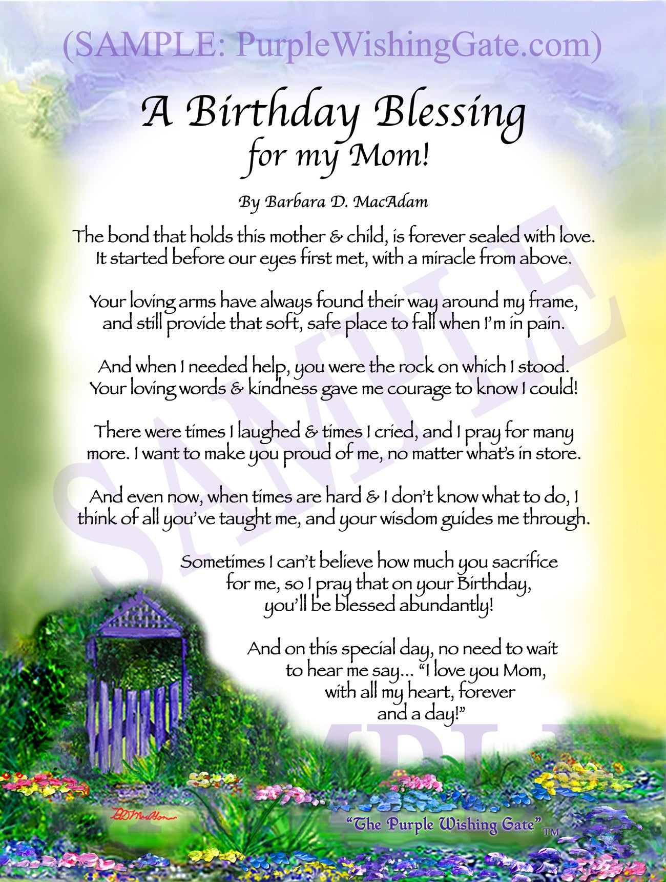 A Birthday Blessing for Mom: Personalized Gift