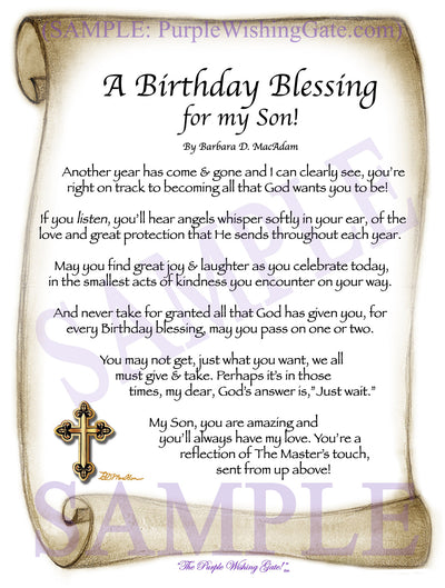 A Birthday Blessing for my Son! - Birthday Gift - PurpleWishingGate.com