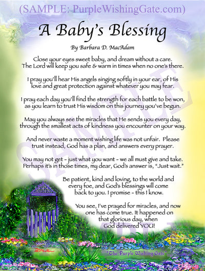 A Baby's Blessing - Baby Gift - PurpleWishingGate.com