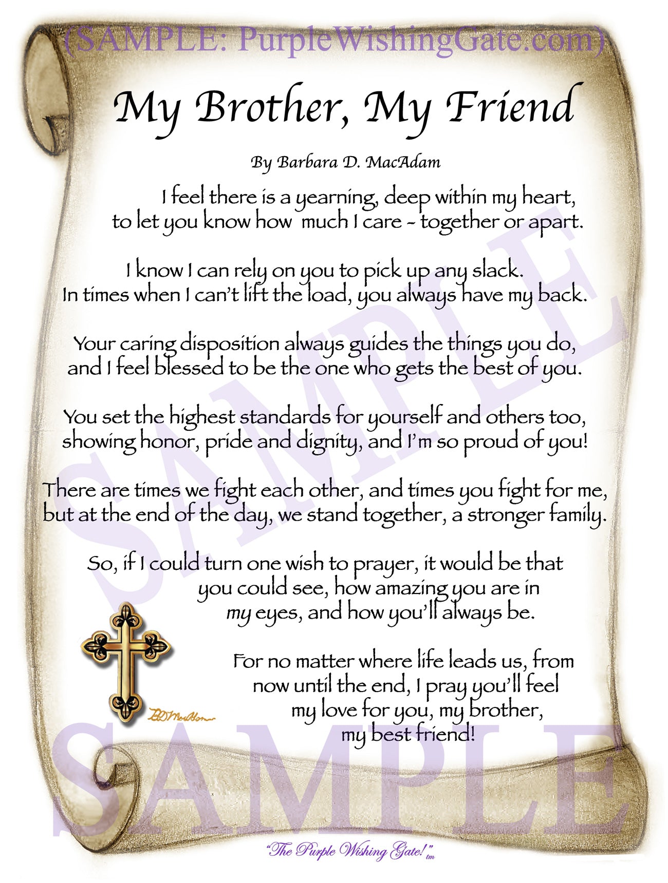 
              
        		My Brother, My Friend - Gifts for Brother - PurpleWishingGate.com
        		
        	