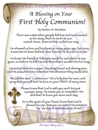 A Blessing on Your First Holy Communion