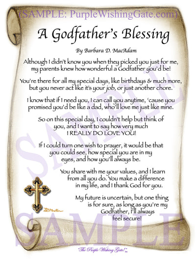 A Godfather's Blessing - Godfather's Gift - PurpleWishingGate.com