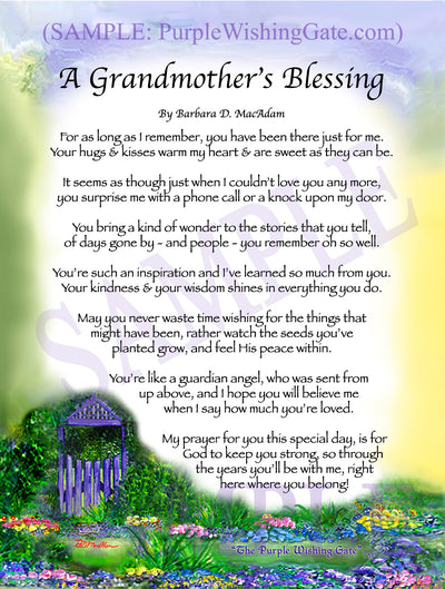 A Grandmother's Blessing - Gifts for Grandmother - PurpleWishingGate.com