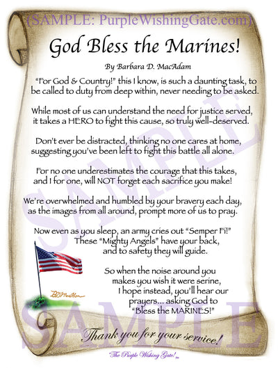 God Bless the Marines! - Military Gift - PurpleWishingGate.com