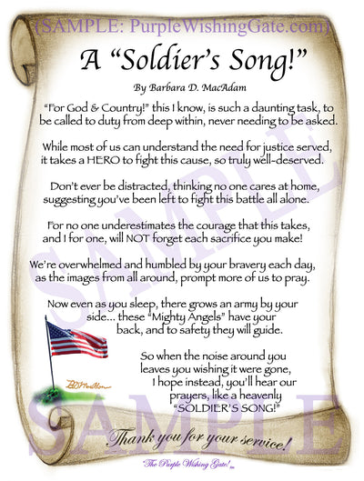 A Soldier's Song! - Military Gift - PurpleWishingGate.com