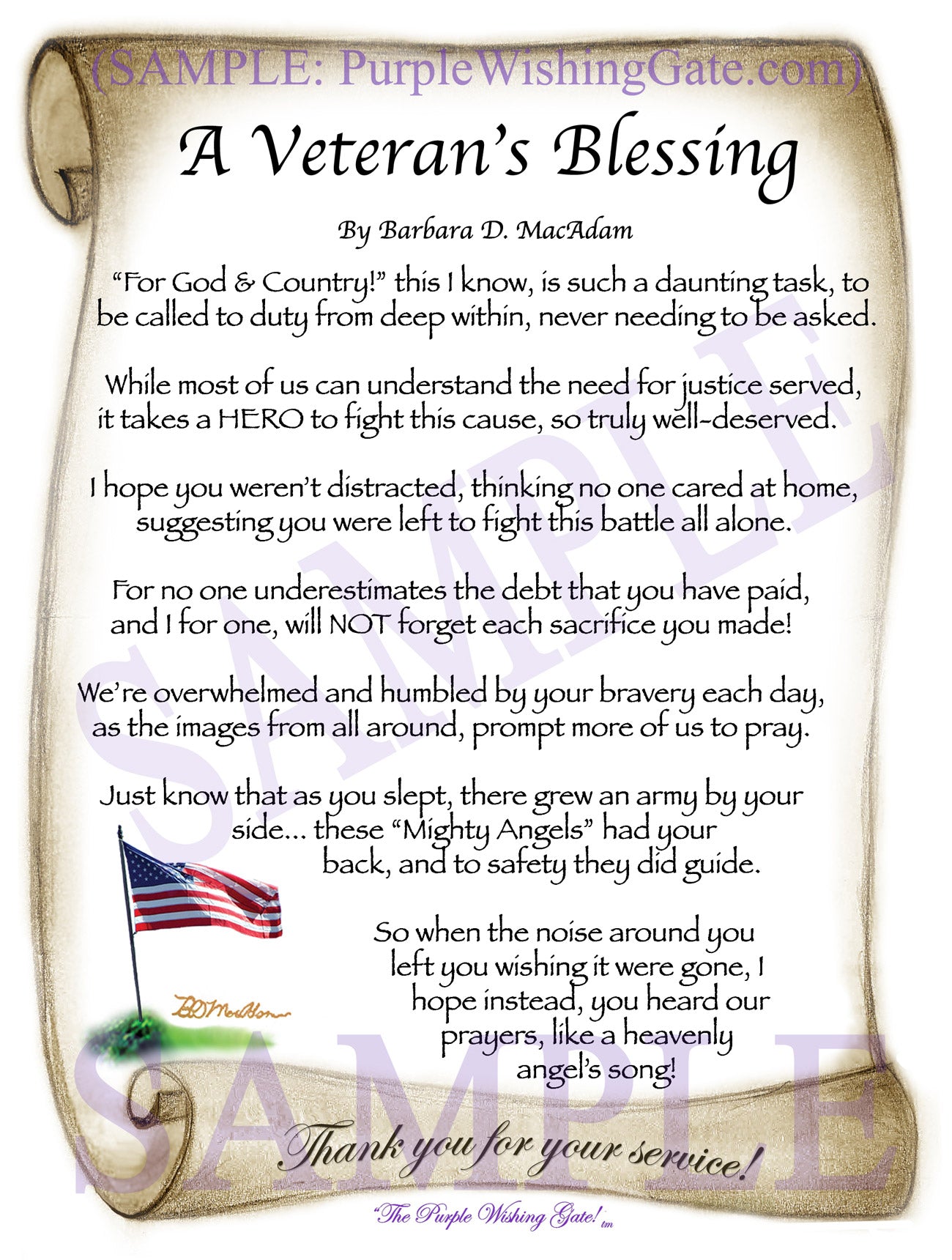 
              
        		A Veteran&#39;s Blessing - Military Gift - PurpleWishingGate.com
        		
        	
