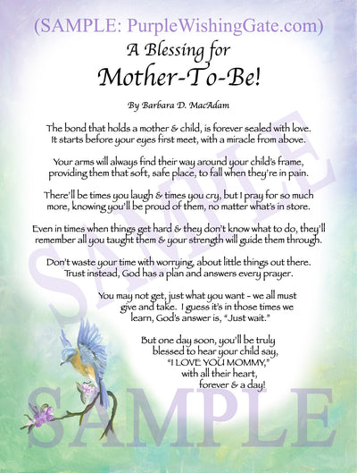 A Blessing for Mother-To-Be! - Gifts for Mom-Mother - PurpleWishingGate.com